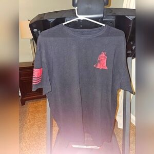 Grunt Style Red Liberty Bell, Tattered Flag T-Shirt - Black -  Men's XXL
